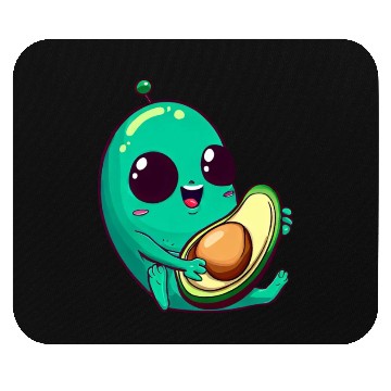 Discover Cute Alien Avocado: Guitarist Extraterrestrial Mouse Pads