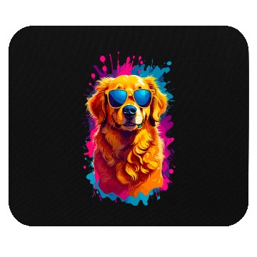 Discover Cool Golden Retriever with Sunglasses 2 Mouse Pads