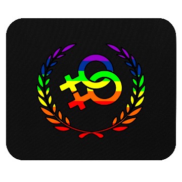 Discover Rainbow lesbians pride logo laurel wreath Mouse Pads