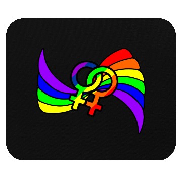 Discover Gender lesbians logo in rainbow colors Mouse Pads