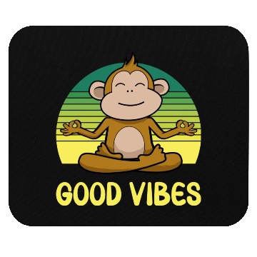 Discover Meditating Monkey Retro Sunset Mouse Pads