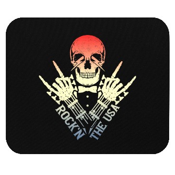 Discover Rock n The Usa Rock Roll Skeleton Guitar Mouse Pads