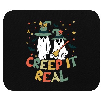 Discover Retro Vintage Ghost Witch Lazy Creepy Halloween Mouse Pads