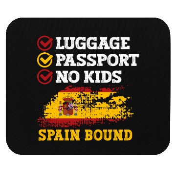 Discover Luggage Passport No Kids Spain Bound Vacation Mouse Pads