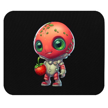 Discover Red Alien Strawberry: Cute Fusion Mouse Pads