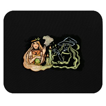Discover Green Witch Shadow Work Mouse Pads