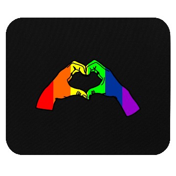 Discover Rainbow hand, hand gesture love Mouse Pads