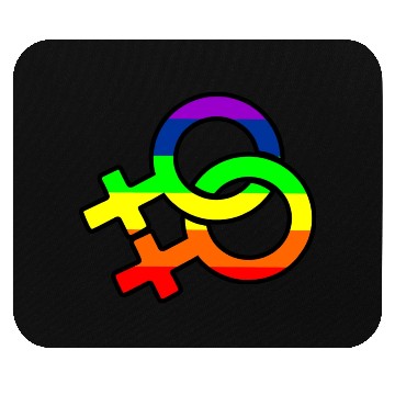 Discover Gender lesbian logo with rainbow Mouse Pads
