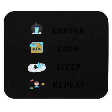Discover COFFEE CODE SLEEP REPEAT Mouse Pads
