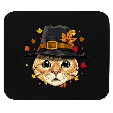 Discover Thanksgiving Cat Pilgrim Mouse Pads