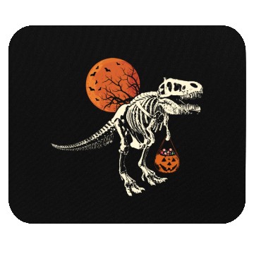 Discover Dinosaur Skeleton Pumpkin Lazy Creepy Halloween Mouse Pads