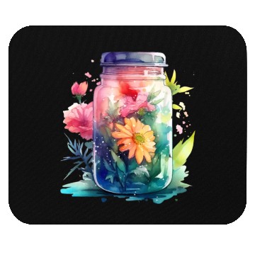 Discover Vintage Wildflower Poster Green Botanical Wall Art Mouse Pads