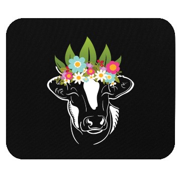 Discover Flowers Cow Cows Farmer Mouse Pads