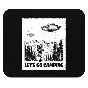 Discover Let's Go Camping - White Ink Mouse Pads