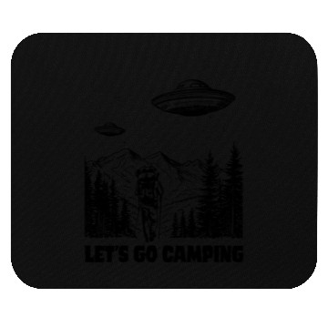 Discover Let's Go Camping - Black Ink Mouse Pads