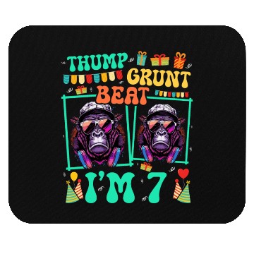 Discover Thump Grunt Beat I'm 7 Gorilla Lover Kid 7th Mouse Pads