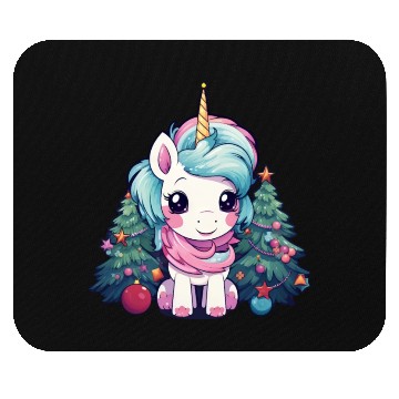 Discover Christmas Unicorn: Magic by the Christmas Tree Mouse Pads