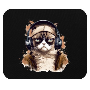 Discover Funny Cat - grumpy face Mouse Pads
