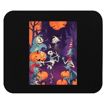 Discover Funny Skeletons Dance on Halloween Party Mouse Pads