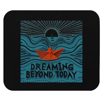 Discover Dreaming Beyond Today Mouse Pads - Red Paper Boat Journey
