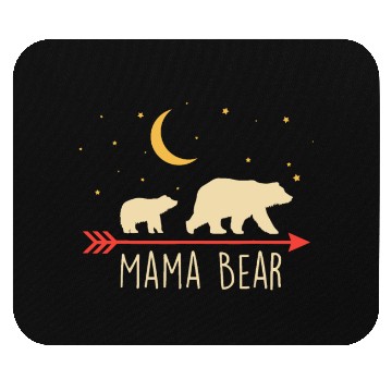 Discover Mama Bear with Cub Moon Stars Mama Bear Mouse Pads