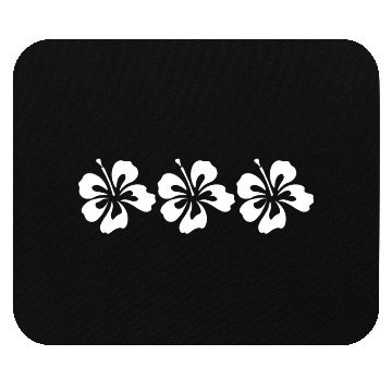 Discover Three White Hibiscus Mouse Pads
