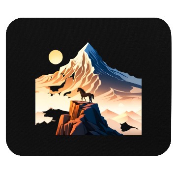 Discover Horse running to mountain Mouse Pads