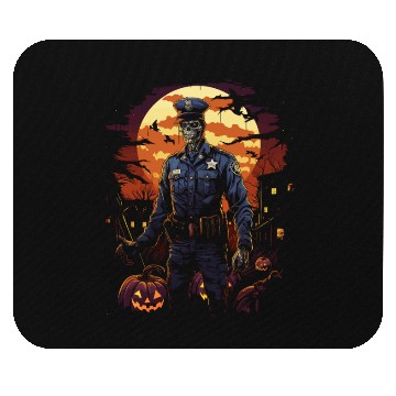 Discover Creepy Zombie Cop Undead Police Halloween Officer Mouse Pads
