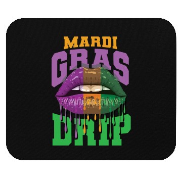 Discover Lips Mardi Gras Drip Mouse Pads