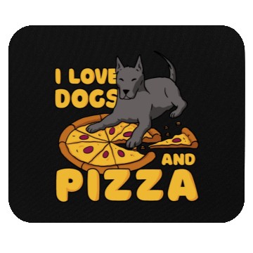 Discover I love dogs and pizza Mouse Pads
