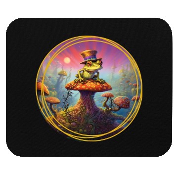Discover Psychedelic Frog with a Hat Mouse Pads