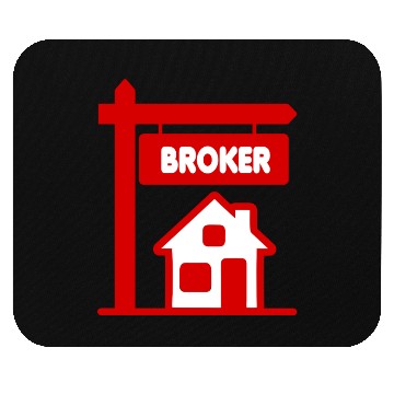 Discover Red Logo Broker with text BROKER Mouse Pads
