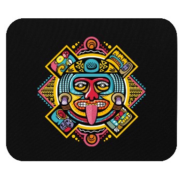 Discover Colorful Aztec Illustration: Ethnic Ornament Mouse Pads