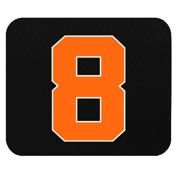 Discover Number 8 Sports Orange Mouse Pads