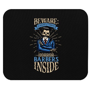 Discover Horror Barber Spooky Hairdresser Hairstylist Hair Mouse Pads