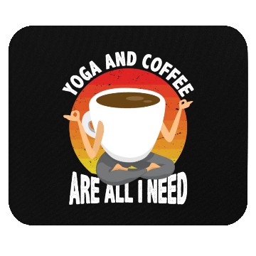 Discover Yoga and Coffee Are All I Need Retro Mouse Pads