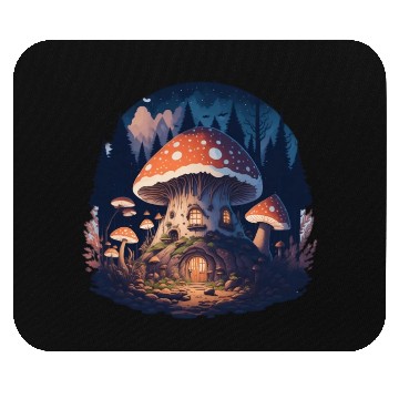 Discover Mushroom house Mouse Pads