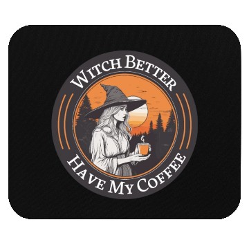 Discover witch drink coffee in sunset Mouse Pads