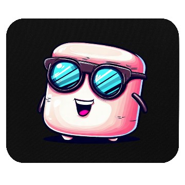 Discover Cool Marshmallow with Sunglasses: Casual Design Mouse Pads