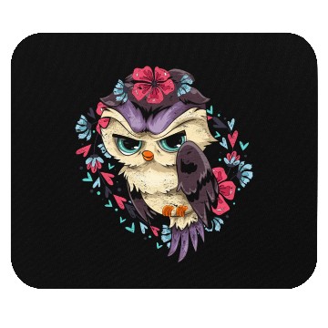 Discover Wise bird gift flowers blossoms sweet owl Mouse Pads