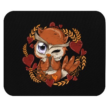 Discover Animal Wise Bird Heart Gift Cute Owl Mouse Pads