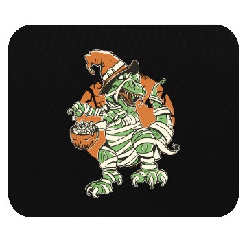 Discover Halloween t-rex mummy Mouse Pads