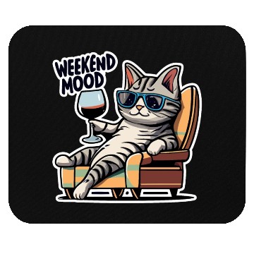 Discover Weekend Mood Cat Chill Mouse Pads