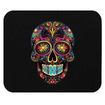 Discover Neon Sugar Skull: Jack Skellington Design Mouse Pads