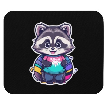 Discover Kawai Happy Raccoon Mouse Pads