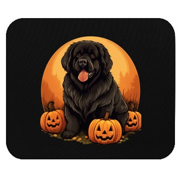 Discover Newfoundland Dog Pumpkin Lazy Halloween Party Mouse Pads