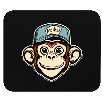 Discover Monkey Crazy Monkey Cool Monkey with Cap Mouse Pads