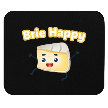 Discover Brie Happy: Cheesy Pun for Cheese Lovers Mouse Pads