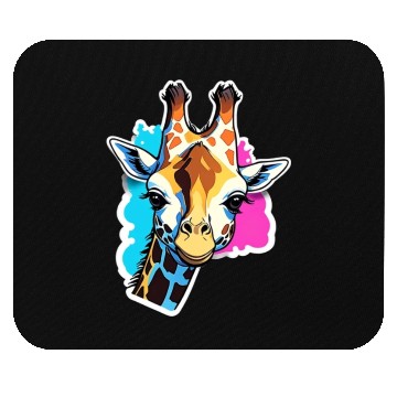 Discover Giraffe Color Splash Giraffe Head Mouse Pads