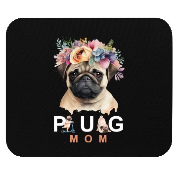 Discover Pug Mom pet design Mouse Pads